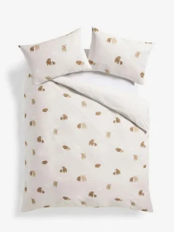 Next 2 Pack Natural Hamish the Highland Cow Reversible Duvet Cover and Pillowcase Set Discount