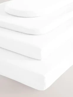 Next 2 Pack White 100% Cotton Jersey Baby Fitted Sheets