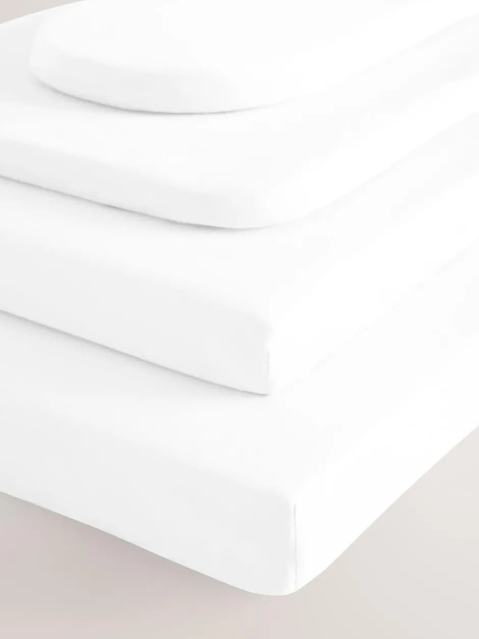 Next 2 Pack White 100% Cotton Jersey Baby Fitted Sheets