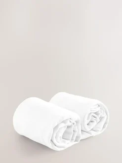 Next 2 Pack White 100% Cotton Jersey Baby Fitted Sheets