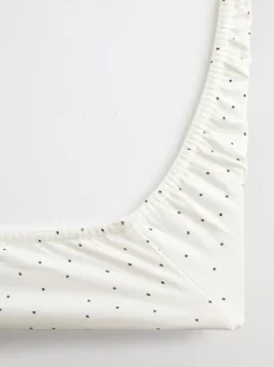 Next 2 Pack White/Grey Speckle 100% Cotton Jersey Baby Fitted Sheets