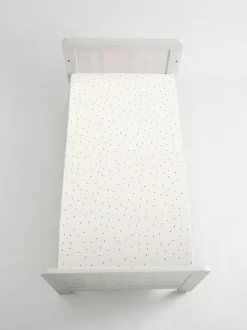 Next 2 Pack White/Grey Speckle 100% Cotton Jersey Baby Fitted Sheets