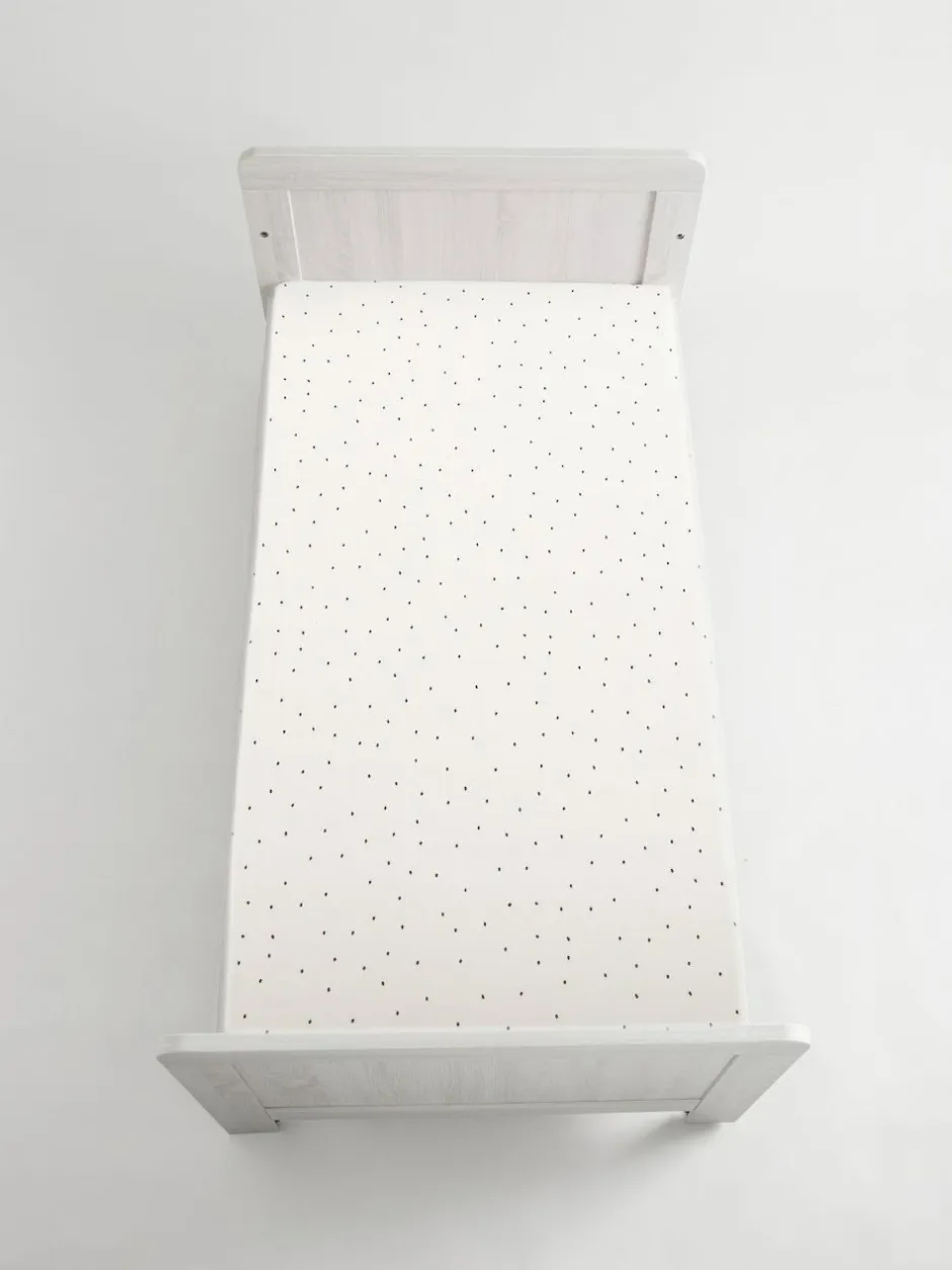 Next 2 Pack White/Grey Speckle 100% Cotton Jersey Baby Fitted Sheets