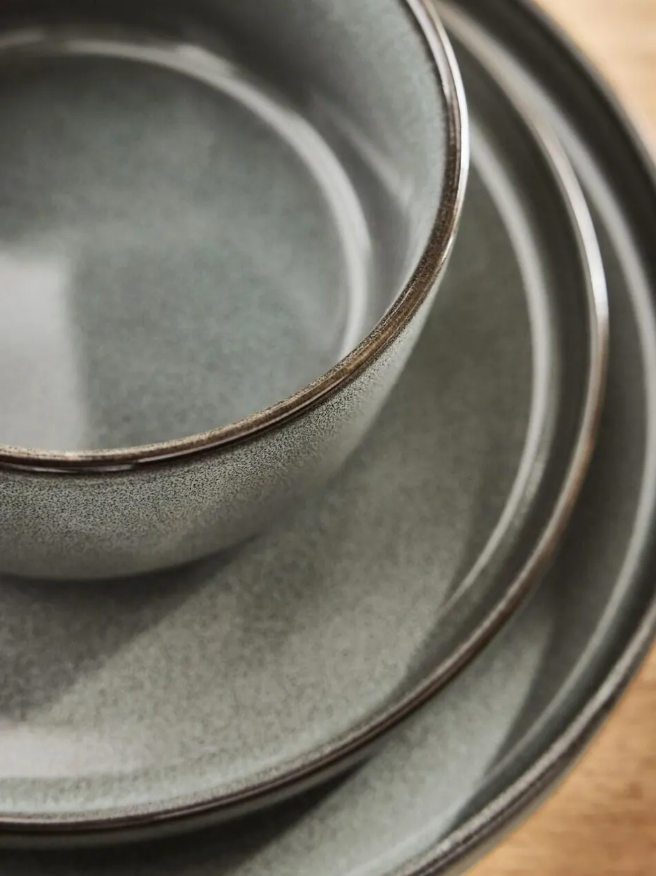 Next 12 Piece Green Dalton Reactive Glaze Dinner Set Hot