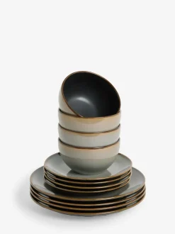 Next 12 Piece Hampton Dinner Set Grey Discount