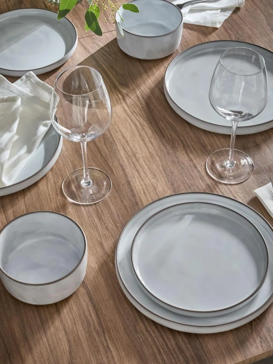 Next 12 Piece Light Grey Cloud Dinner Set Outlet