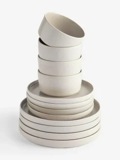 Next 12 Piece Otis Dinner Set Natural Sale