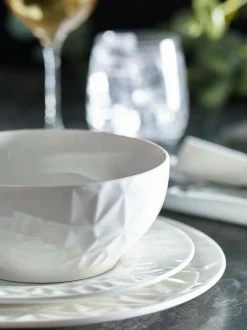 Next 12 Piece White Mode Embossed Dinner Set Best