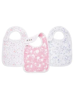 Aden + Anais Pink 100% Cotton Snap Bibs 3 Pack Sale