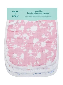 Aden + Anais Pink 100% Cotton Snap Bibs 3 Pack Sale