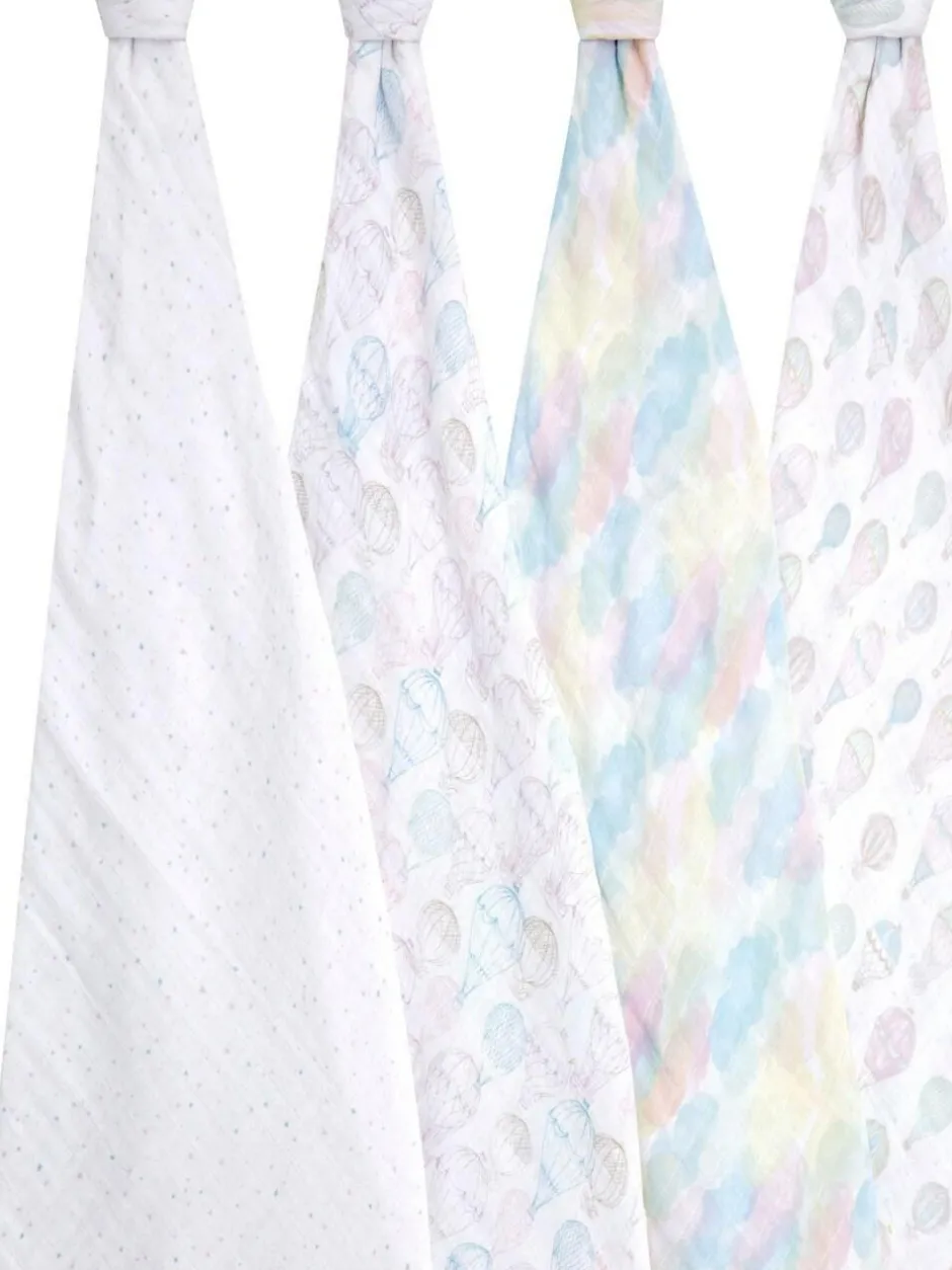 Aden + Anais Cotton Muslin Blankets 4 Pack Pink Sale