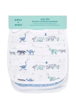 Aden + Anais Pink Cotton Muslin Snap Bibs 3 Pack Discount