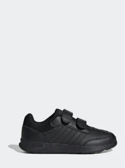 adidas Black Chrome Tensaur Switch Hook and Loop Kids Trainers Best