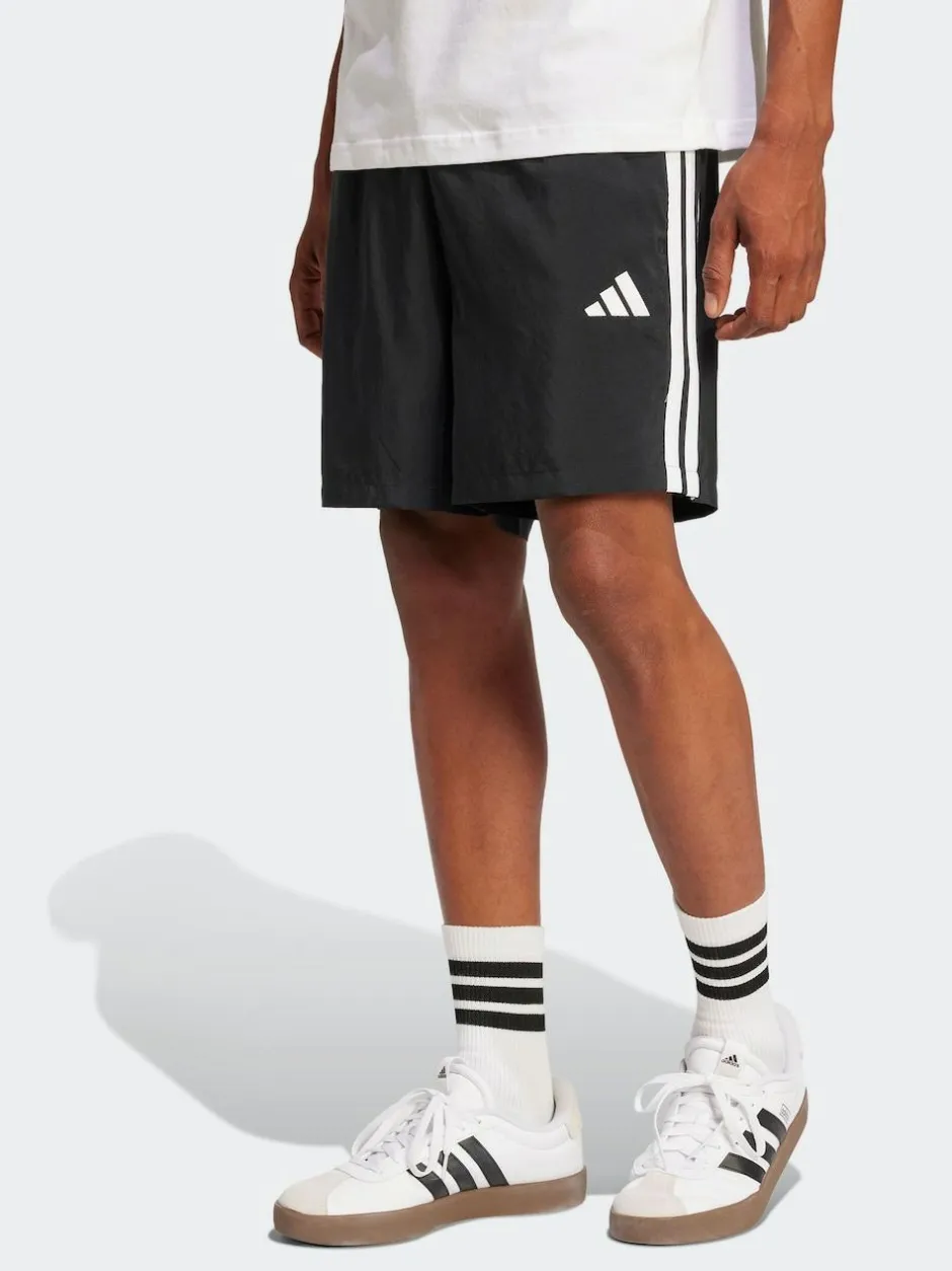 adidas Black Essentials 3-Stripes Chelsea Shorts New