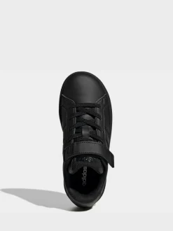 adidas Black Grand Court 3.0 Elastic Lace Kids Trainers Online