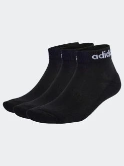 adidas Linear Ankle Cushioned Socks 3 Pack Black Clearance