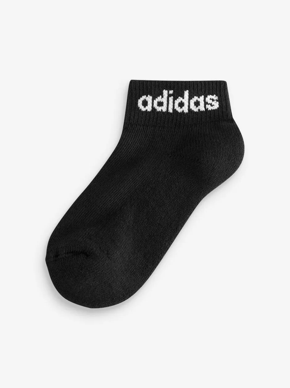 adidas Linear Ankle Cushioned Socks 3 Pack Black Clearance