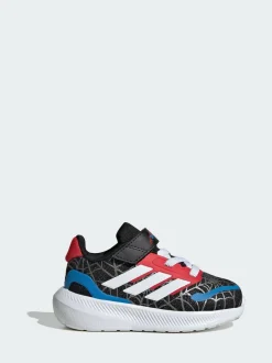 adidas Black Marvel Spider-Man Runfalcon Hook and Loop Kids Trainers Sale