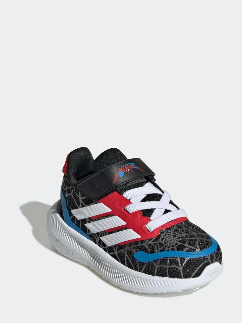 adidas Black Marvel Spider-Man Runfalcon Hook and Loop Kids Trainers Sale