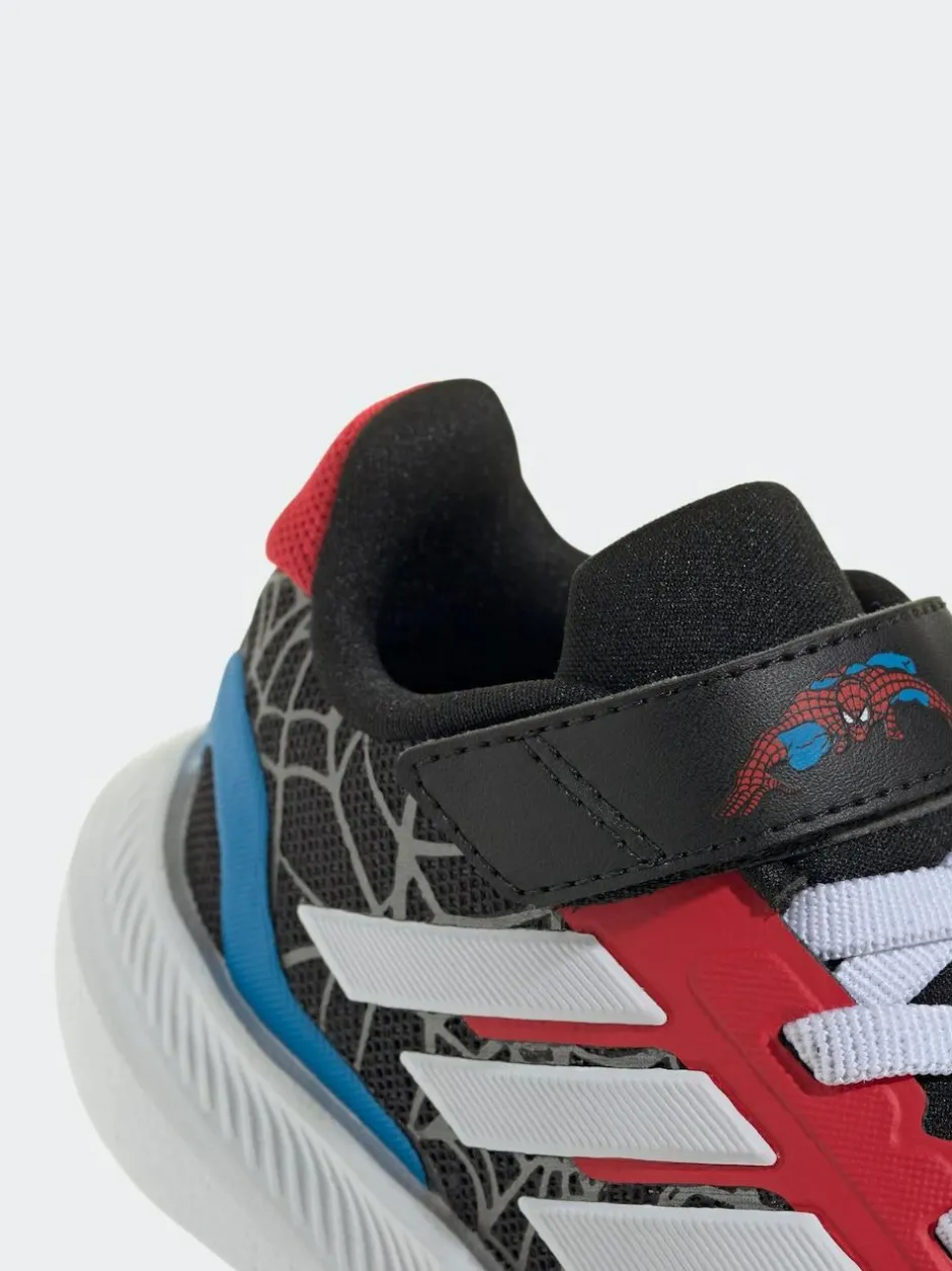 adidas Black Marvel Spider-Man Runfalcon Hook and Loop Kids Trainers Sale