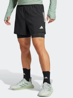 adidas Black Own the Run CLIMACOOL 2-in-1 Shorts Outlet