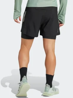 adidas Black Own the Run CLIMACOOL 2-in-1 Shorts Outlet