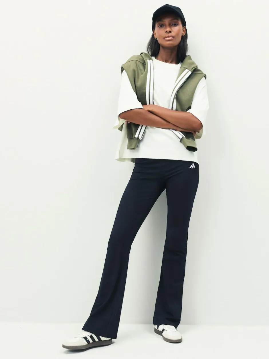 adidas Black Small Logo Flare Leggings Sale