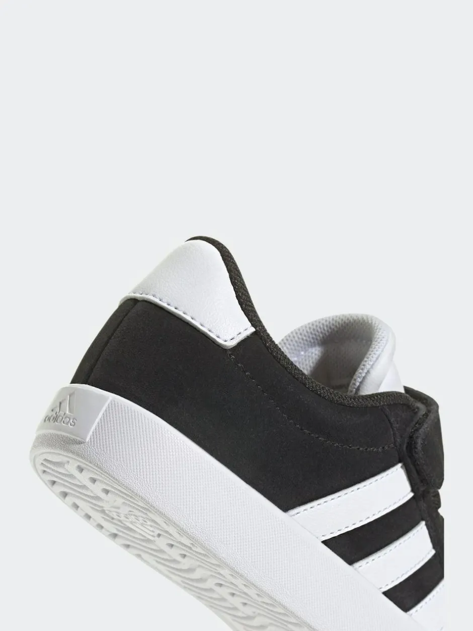 adidas Black VL Court 3.0 Hook and Loop Kids Trainers New