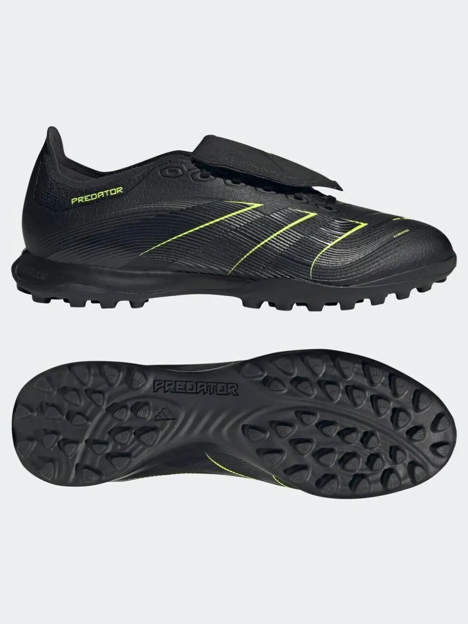 adidas Black/Grey Adult Predator League Fold-Over Tongue Turf Boots Hot
