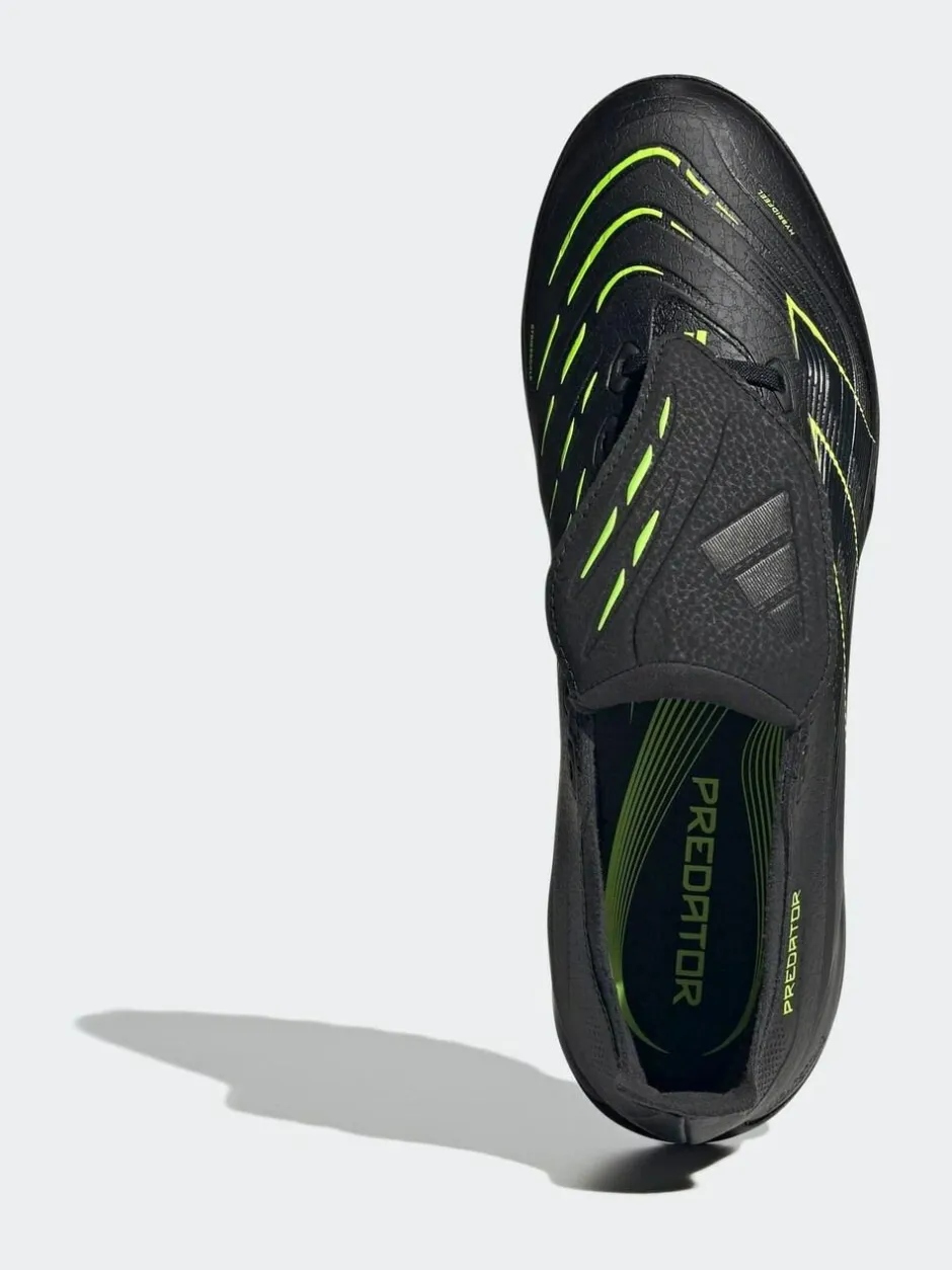 adidas Black/Grey Adult Predator League Fold-Over Tongue Turf Boots Hot