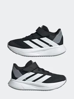 adidas Duramo SL Hook and Loop Running Kids Trainers Black/White