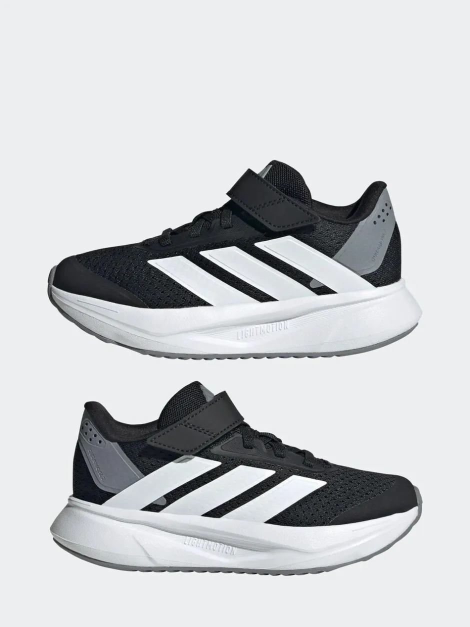adidas Duramo SL Hook and Loop Running Kids Trainers Black/White