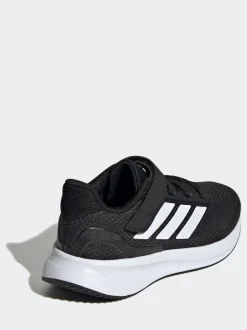 adidas Black/White Runfalcon 5 Elastic Lace Running Kids Trainers Hot