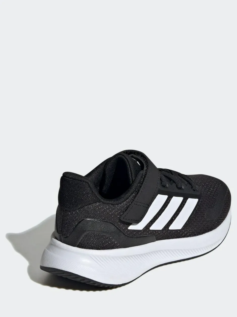 adidas Black/White Runfalcon 5 Elastic Lace Running Kids Trainers Hot