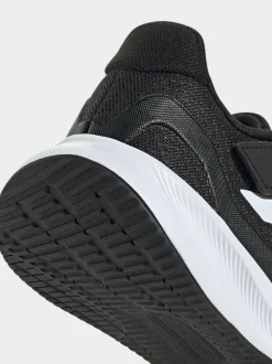 adidas Black/White Runfalcon 5 Elastic Lace Running Kids Trainers Hot