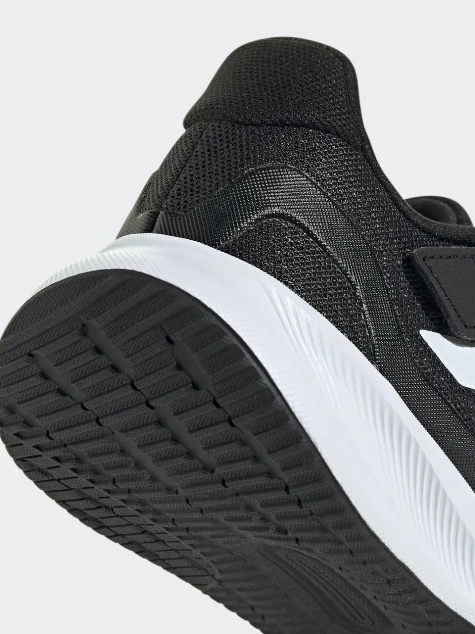 adidas Black/White Runfalcon 5 Elastic Lace Running Kids Trainers Hot