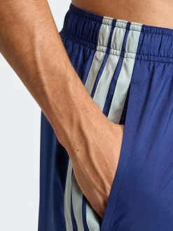 adidas 3 Stripes Swim Shorts 8 Inch Blue Discount
