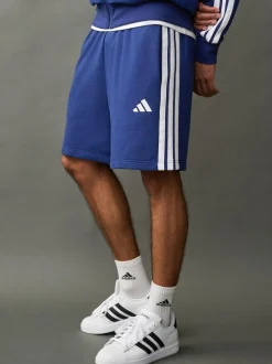 adidas Blue Essential 3-Stripes French Terry Shorts Online