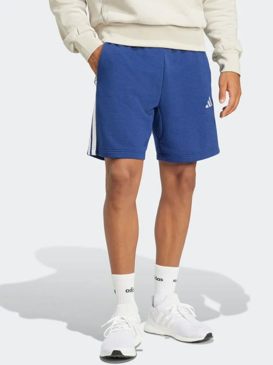adidas Blue Essential 3-Stripes French Terry Shorts Online