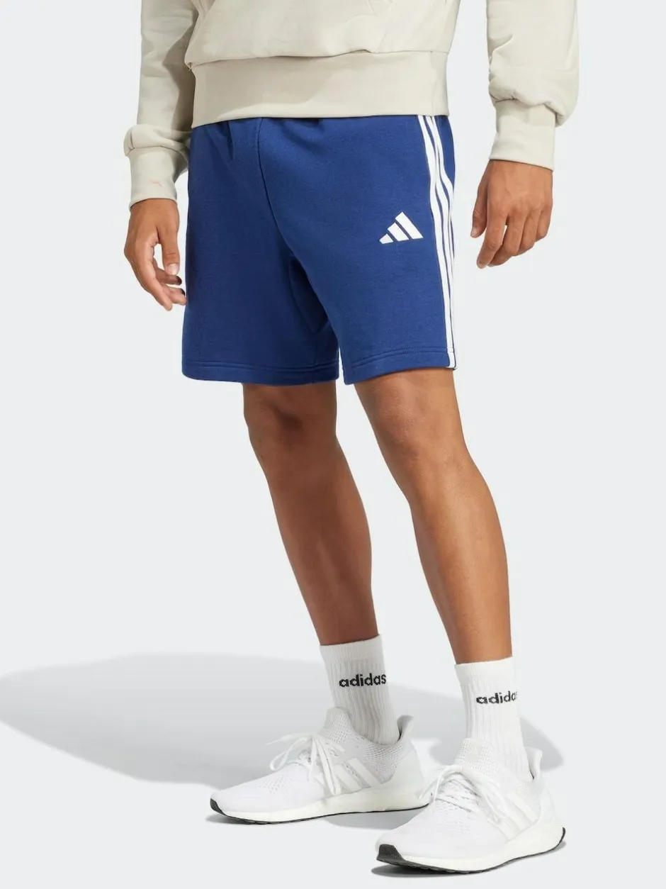 adidas Blue Essential 3-Stripes French Terry Shorts Online