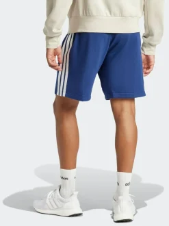 adidas Blue Essential 3-Stripes French Terry Shorts Online