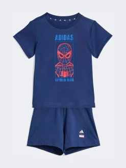 adidas Marvel Spider-Man Top and Shorts Infant Set Blue