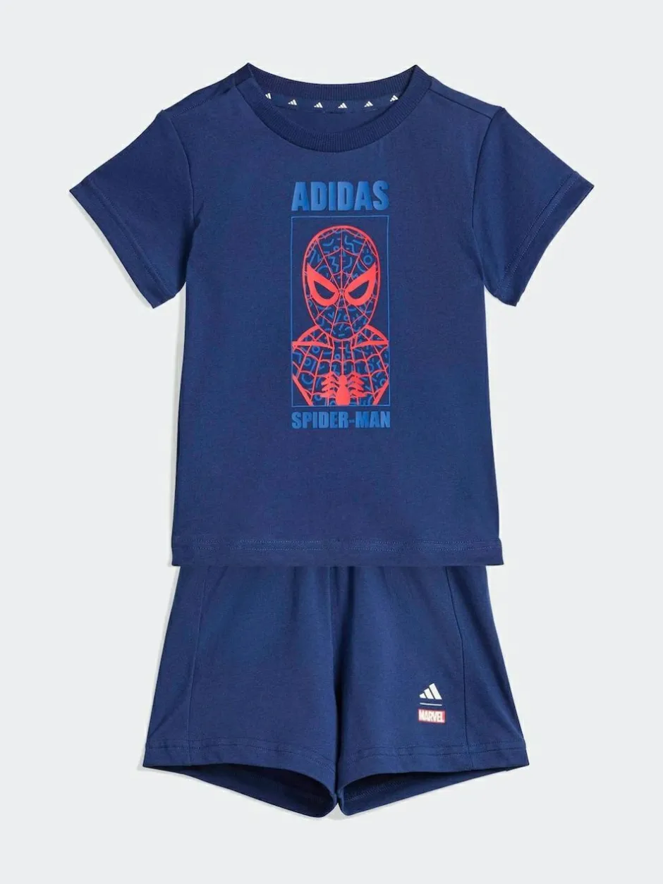 adidas Marvel Spider-Man Top and Shorts Infant Set Blue