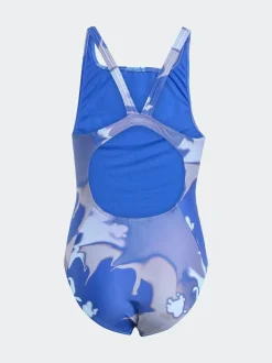 adidas Tie Dye V-Back Kids Swimsuit Blue