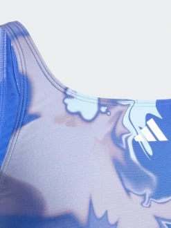 adidas Tie Dye V-Back Kids Swimsuit Blue