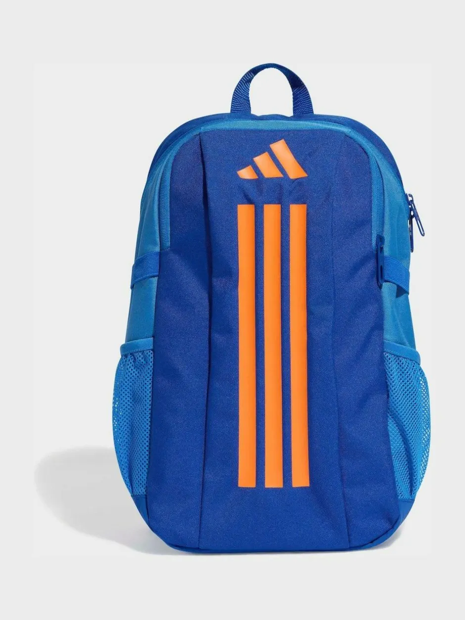 adidas Blue/Orange Kids 3 Stripe Backpack New