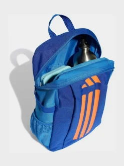 adidas Blue/Orange Kids 3 Stripe Backpack New
