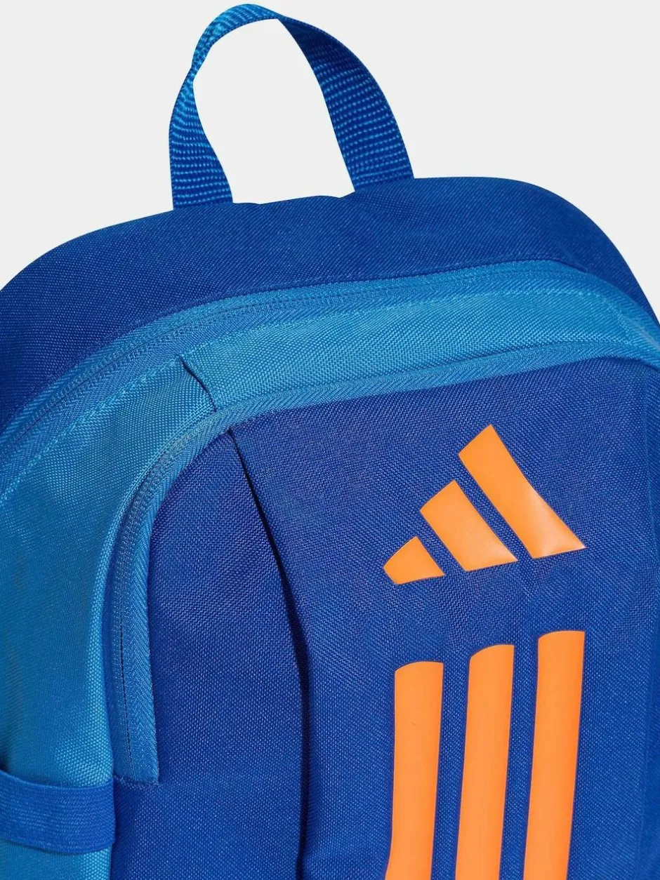 adidas Blue/Orange Kids 3 Stripe Backpack New
