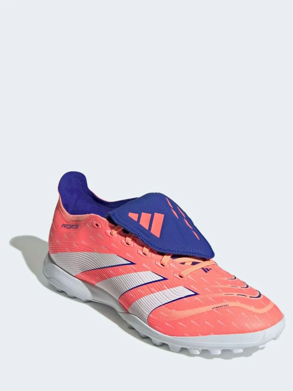 adidas Coral/White Adult Predator League Fold-Over Tongue Turf Boots New