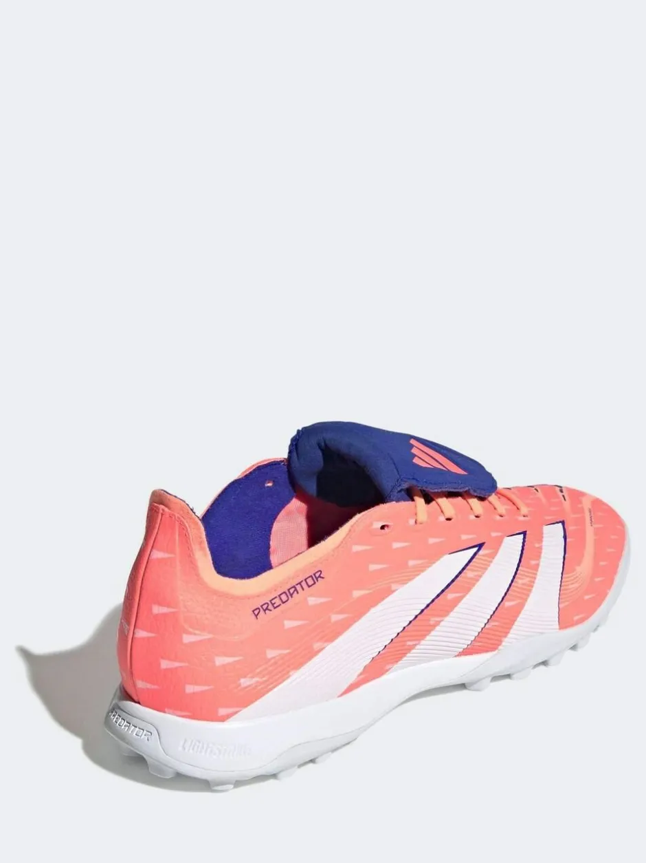 adidas Coral/White Adult Predator League Fold-Over Tongue Turf Boots New